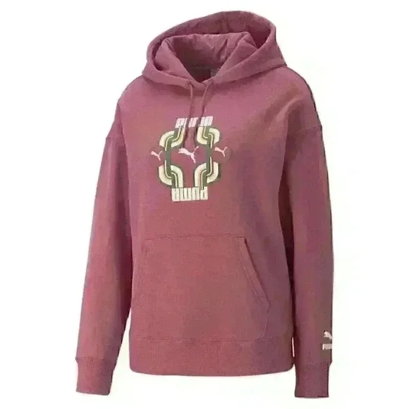 NEW! Puma Women's XL Classics 70s Fleece Hoodie Sweatshirt - Picture 2 of 6